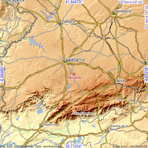 Topographic map of Navales