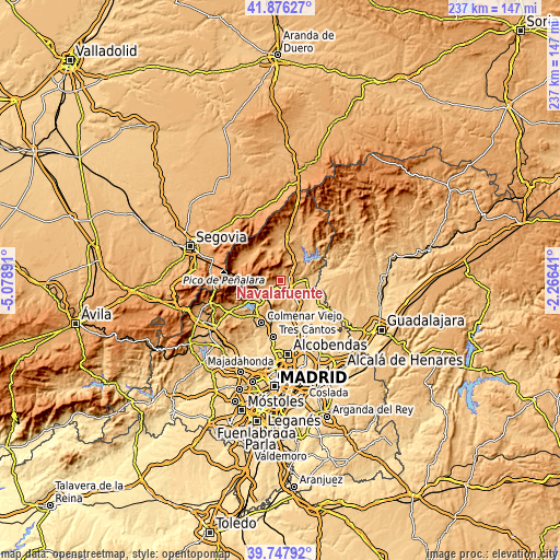 Topographic map of Navalafuente