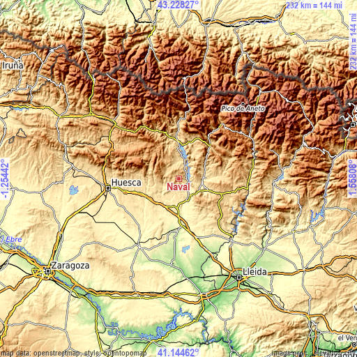 Topographic map of Naval