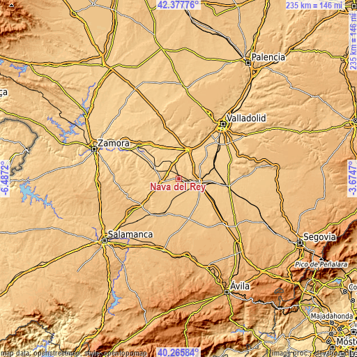 Topographic map of Nava del Rey