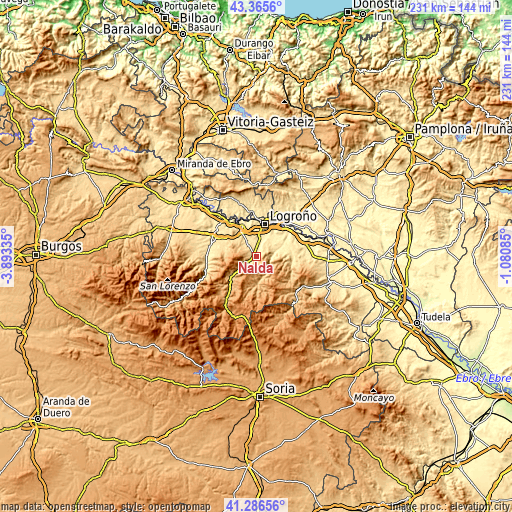 Topographic map of Nalda