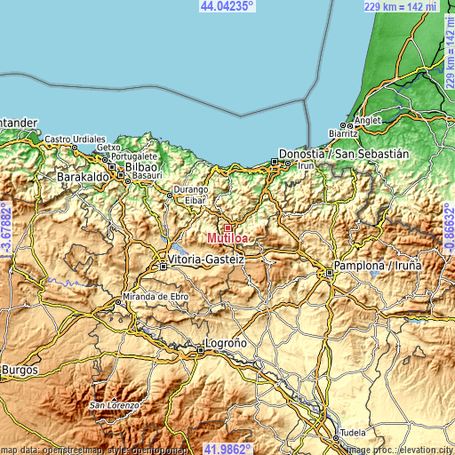 Topographic map of Mutiloa