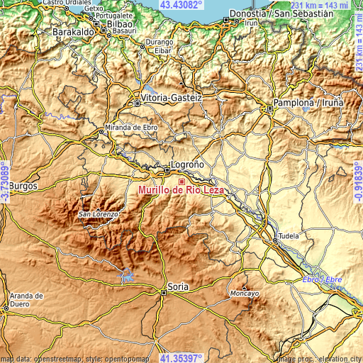 Topographic map of Murillo de Río Leza