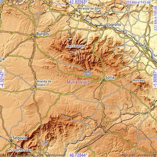 Topographic map of Muriel Viejo