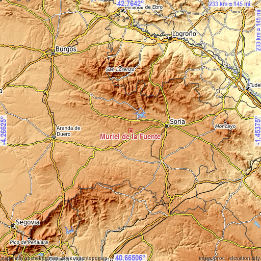 Topographic map of Muriel de la Fuente