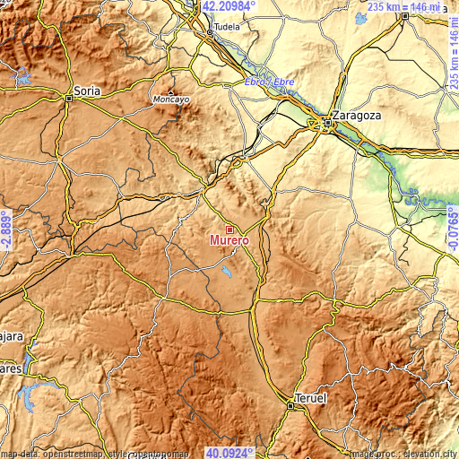 Topographic map of Murero