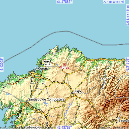 Topographic map of Muras