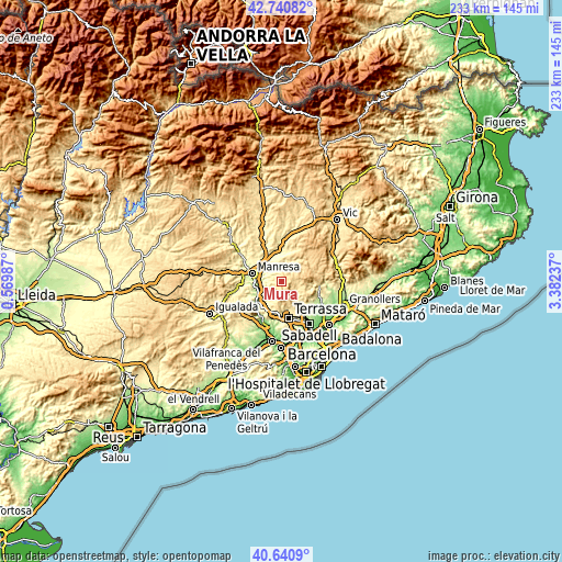 Topographic map of Mura