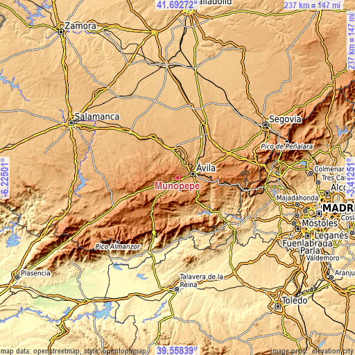 Topographic map of Muñopepe