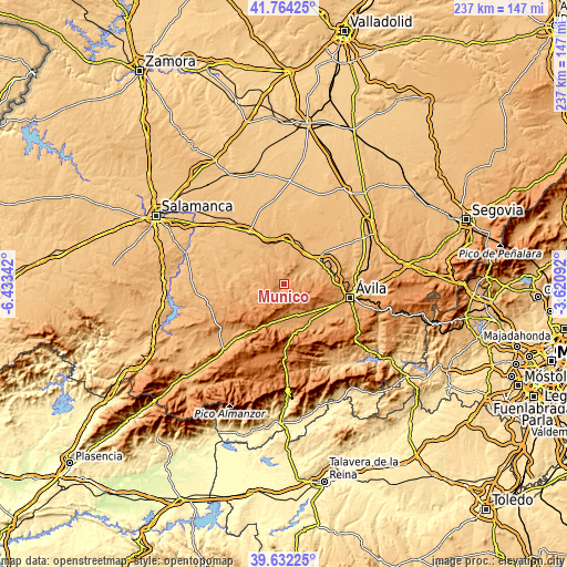 Topographic map of Muñico