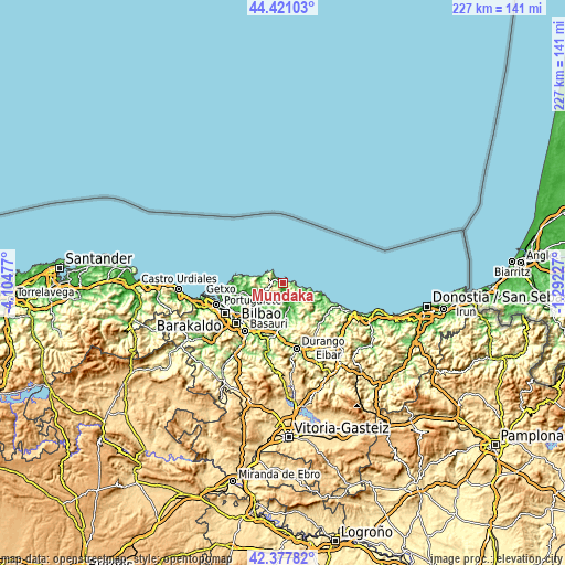 Topographic map of Mundaka