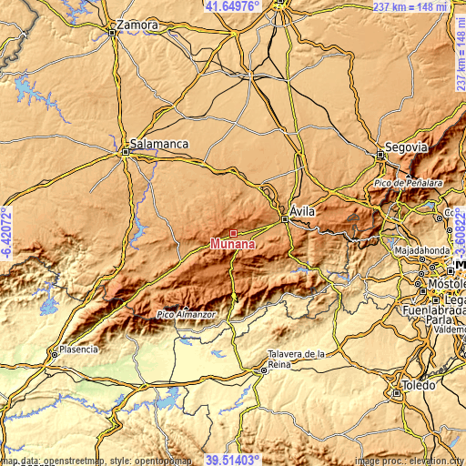 Topographic map of Muñana