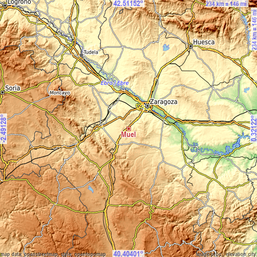 Topographic map of Muel