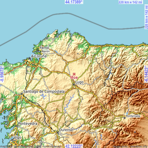 Topographic map of Mos