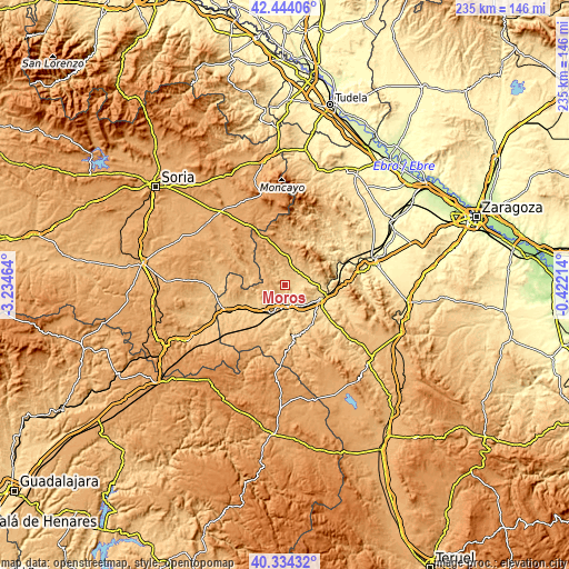 Topographic map of Moros