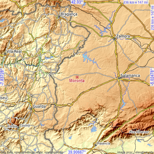 Topographic map of Moronta