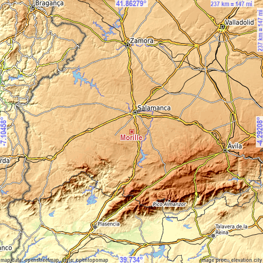 Topographic map of Morille