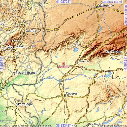 Topographic map of Morcillo