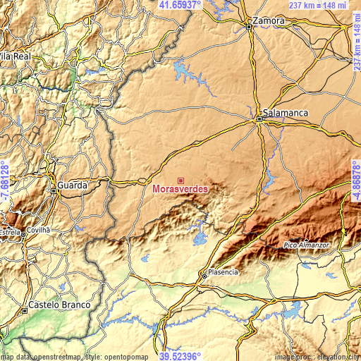 Topographic map of Morasverdes