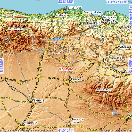 Topographic map of Montorio