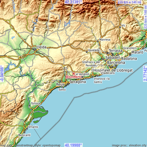 Topographic map of Montferri