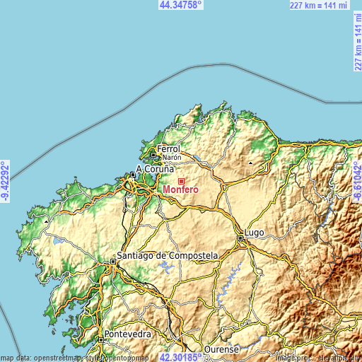 Topographic map of Monfero