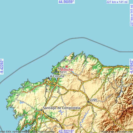 Topographic map of Moeche