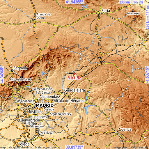 Topographic map of Miralrío