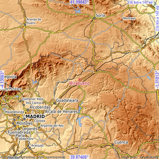 Topographic map of Mirabueno