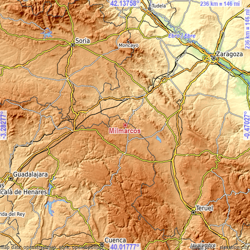 Topographic map of Milmarcos