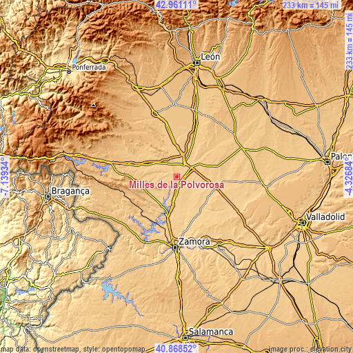 Topographic map of Milles de la Polvorosa