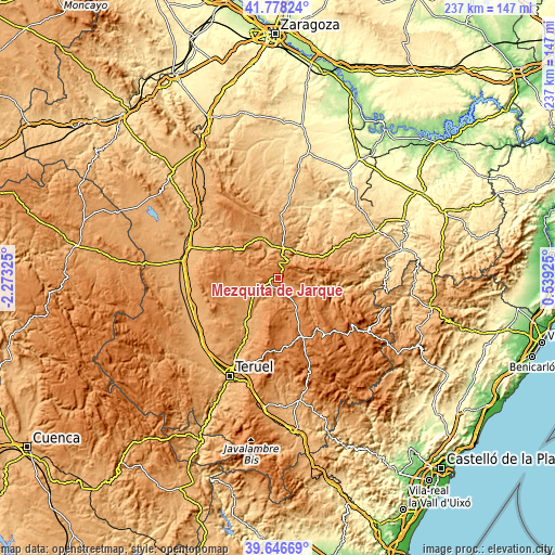 Topographic map of Mezquita de Jarque