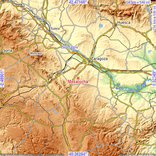 Topographic map of Mezalocha