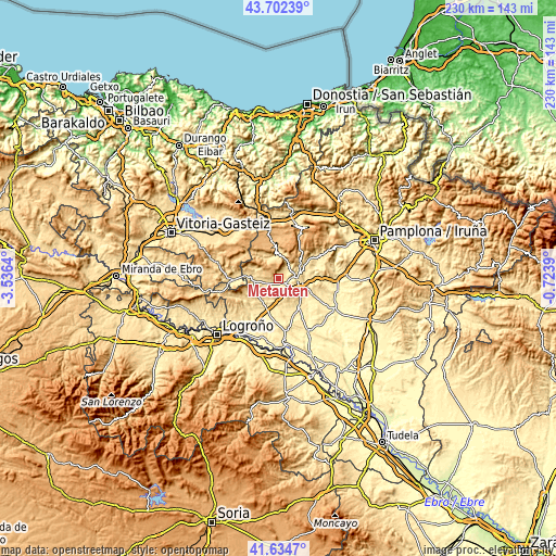 Topographic map of Metauten