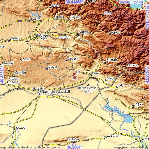 Topographic map of İdil