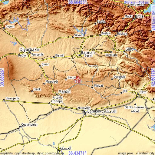 Topographic map of Teffi