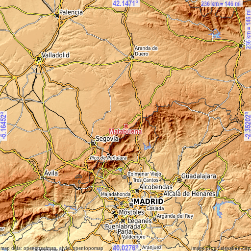 Topographic map of Matabuena