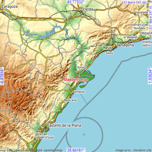 Topographic map of Masdenverge