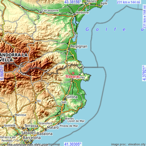 Topographic map of Masarac