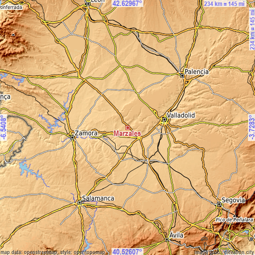 Topographic map of Marzales