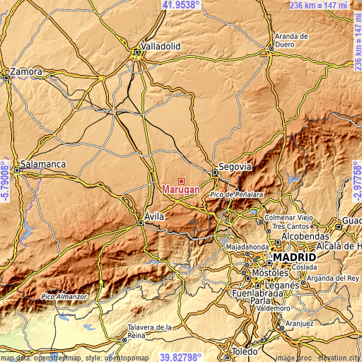 Topographic map of Marugán