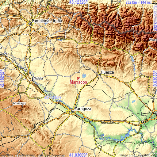 Topographic map of Marracos