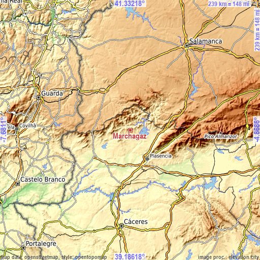 Topographic map of Marchagaz