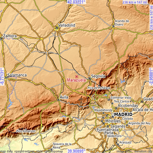 Topographic map of Marazuela