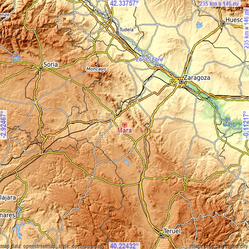 Topographic map of Mara