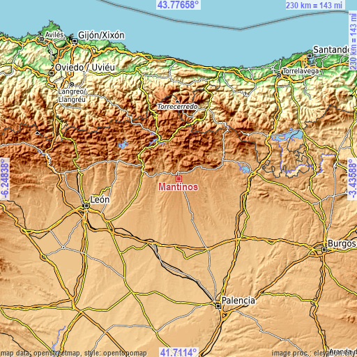 Topographic map of Mantinos