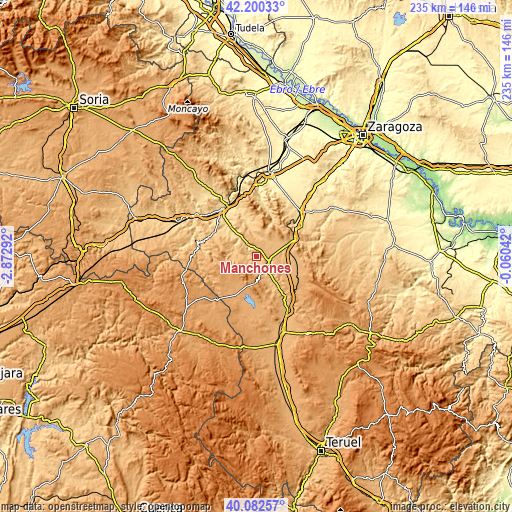 Topographic map of Manchones