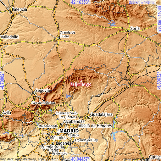 Topographic map of Majaelrayo