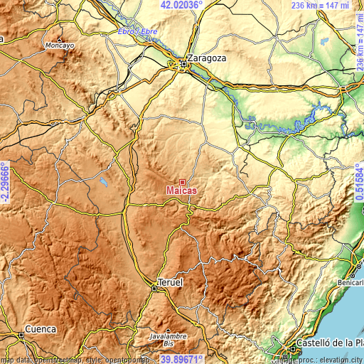 Topographic map of Maicas