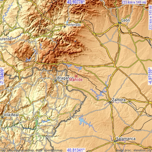 Topographic map of Mahide